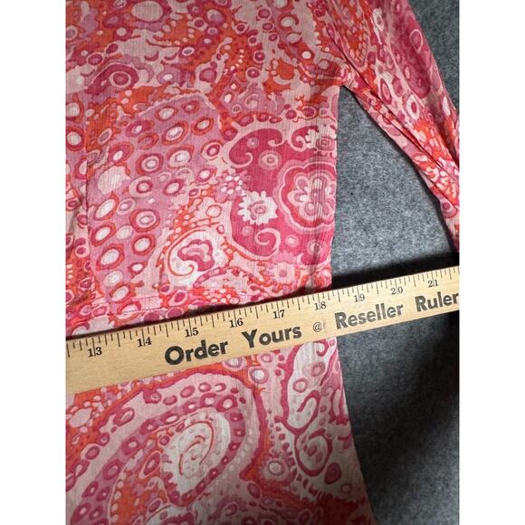 VTG TGM Top Women 18/20 Pink Semi Sheer Paisley Print Whimsical Fairy Boho Y2K - Picture 6 of 9